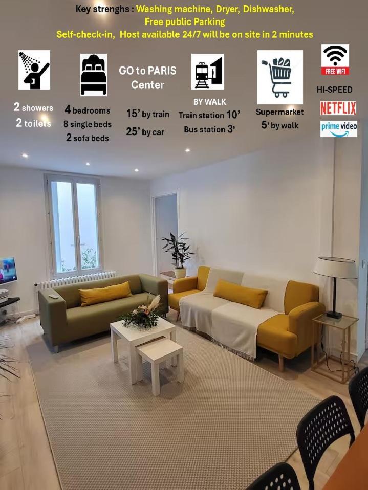 Maison Cosy 15 Mn Paris - Linges Hotel Confort 圣吉欧梅斯 外观 照片